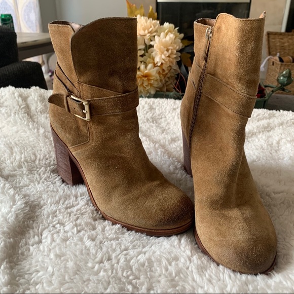 Sam Edelman Perry tan suede heeled boots - Picture 5 of 12